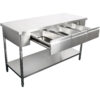 Premium-työpöytä kolmella laatikolla Ruostumattomasta teräksestä Alahylly 1500x600x900mm | Adexa W218150603D - Image 2