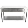 Premium-työpöytä kolmella laatikolla Ruostumattomasta teräksestä Alahylly 1500x600x900mm | Adexa W218150603D - Image 4