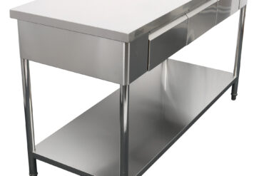 Premium-työpöytä kolmella laatikolla Ruostumattomasta teräksestä Alahylly 1500x600x900mm | Adexa W218150603D