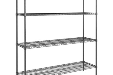 Kaupallinen Hyllykkö 4-tasoinen 1000kg 1800x450x1800mm Pulverimaalattu teräs Musta | Adexa WH18045180A4