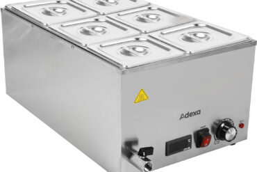 Kaupallinen Bain Marie, sisältää 6xGN1/6-säiliöt kannella Digitaalinen hallinta Poistohana | Adexa WH7066CT16