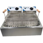 Kaupallinen Kaksiosainen Sähköfriteerauskeitin 14 litraa 2,5+2,5kW Työtasolle | Adexa WHCD171 - Image 4