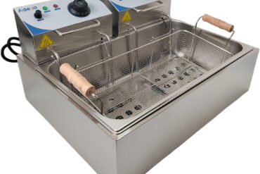 Kaupallinen Kaksiosainen Sähköfriteerauskeitin 14 litraa 2,5+2,5kW Työtasolle | Adexa WHCD171