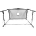 Ammattimainen työpöytä jäteaukolla ja käännetyillä reunoilla, roiskesuoja, ruostumaton teräs 1200x600x900mm | Adexa WHDW12060B - Image 4