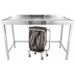 Ammattimainen työpöytä jäteaukolla ja käännetyillä reunoilla, roiskesuoja, ruostumaton teräs 1200x600x900mm | Adexa WHDW12060B - Image 3