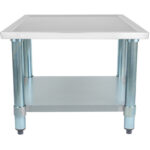 Ruostumattomasta teräksestä valmistettu kaupallinen laitetaso galvanoidulla alahyllyllä ja merireunoilla 800x700x600mm | Adexa WHMT7080