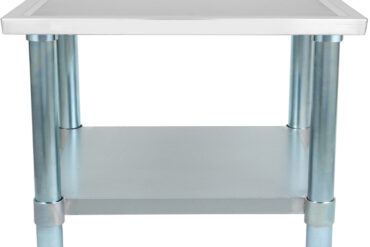 Ruostumattomasta teräksestä valmistettu kaupallinen laitetaso galvanoidulla alahyllyllä ja merireunoilla 800x700x600mm | Adexa WHMT7080