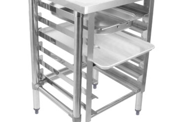 Kaupallinen laitejalusta, jossa 6-tasoinen tarjotinhylly GN1/1 Merireunat 600x600x900mm | Adexa WHMTR6060