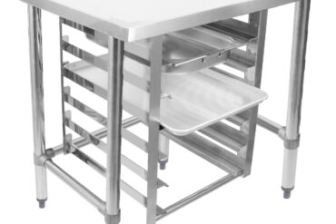 Kaupallinen laitejalusta, jossa on 6-tasoinen tarjotinteline GN1/1 merireunoilla 1200x600x900mm | Adexa WHMTR60120