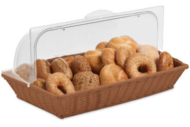 Kaupallinen Leipänäyttelykori rullaavalla kannella 530x325x80mm Ruskea | Adexa WHRBBC2