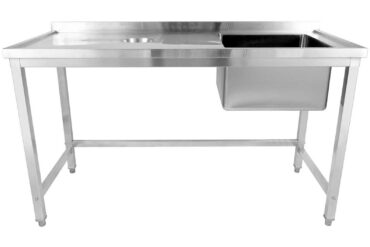 Kaupallinen pesuallas jäteaukolla Ruostumaton teräs 1400x600x900mm 1 kulho oikea roiskelevy | Adexa WHSTD1460R