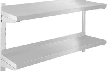 Seinähylly, 2 tasoa, 1600x300x600 mm, ruostumaton teräs | Adexa WM16030B