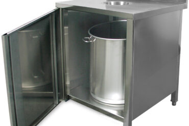 Kaupallinen jäteastia-kaappi, ruostumaton teräs | Adexa WRSB7070H