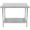 Kaupallinen Työpöytä Ruostumaton teräs Alaosa Takareuna 800x700x900/1000mm | Adexa WT7080 - Image 2