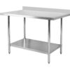 Kaupallinen Työpöytä Ruostumaton teräs Alaosa Takareuna 800x700x900/1000mm | Adexa WT7080