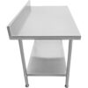 Kaupallinen Liikuteltava Työpöytä, jossa Säädettävät jalat Ruostumaton teräs Alaosa Takaselkänoja 600x700x850/930 mm | Adexa WT7060C - Image 2