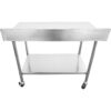Kaupallinen Liikuteltava Työpöytä, jossa Säädettävät jalat Ruostumaton teräs Alaosa Takaselkänoja 600x700x850/930 mm | Adexa WT7060C - Image 8