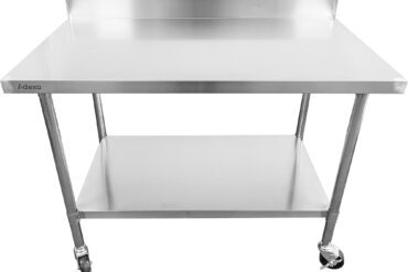 Kaupallinen Liikuteltava Työpöytä, jossa Säädettävät jalat Ruostumaton teräs Alaosa Takaselkänoja 600x700x850/930 mm | Adexa WT7060C