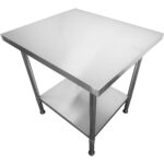 Kaupallinen mobiilityöpöytä, säädettävät jalat, ruostumaton teräs, alahylly 400x600x900mm | Adexa WT6040CWO - Image 2