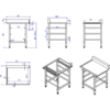 Purkupöytä Oikea puoli 600x650x850mm Astianpesukoneen koritelineellä Roiskesuojalla Ruostumaton teräs | Adexa WTF6065R - Image 2