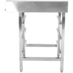 Purkupöytä vasen puoli 600x650x850mm Astianpesukoneen kori telineellä Roiskesuoja Ruostumaton teräs | Adexa WTF6065L - Image 6