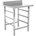 Purkupöytä vasen puoli 600x650x850mm Astianpesukoneen kori telineellä Roiskesuoja Ruostumaton teräs | Adexa WTF6065L