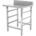 Purkupöytä oikea puoli 800x650x865mm Astianpesukoneen koritelineellä Roiskesuojalla Ruostumaton teräs | Adexa WTF6065R