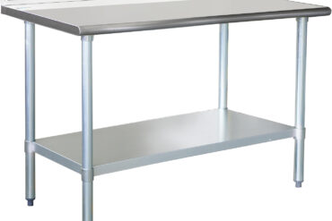 Ruostumaton Teräksinen Työpöytä Alaosahyllyllä ja Selkälevyllä 1500x700x900mm | Adexa ETW15070B