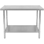 Kaupallinen Työpöytä Ruostumaton Teräs Alahylly 600x700x900mm | Adexa WT7060WO - Image 2