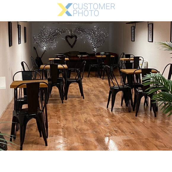 Bistro-ruokailutuoli Teräs Musta Sisäkäyttöön | Adexa WW163B - Image 3
