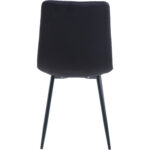 Ruokailutuoli Metallijalat & Pehmustettu Samettipinta Musta | Adexa WW5025 - Image 5