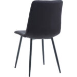 Ruokailutuoli Metallijalat & Pehmustettu Samettipinta Musta | Adexa WW5025 - Image 4