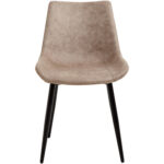 Ruokatuoli Metallijalat & Pehmustettu PU-nahka Istuimen Vaaleanruskea | Adexa WW5055 - Image 5