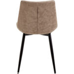 Ruokatuoli Metallijalat & Pehmustettu PU-nahka Istuimen Vaaleanruskea | Adexa WW5055 - Image 3