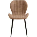 Ruokapöydän tuoli metallijaloilla & pehmustetulla samettisella istuimella vaaleanruskea | Adexa WW5064 - Image 4