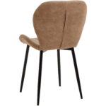 Ruokapöydän tuoli metallijaloilla & pehmustetulla samettisella istuimella vaaleanruskea | Adexa WW5064 - Image 5