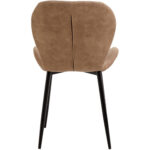 Ruokapöydän tuoli metallijaloilla & pehmustetulla samettisella istuimella vaaleanruskea | Adexa WW5064 - Image 2