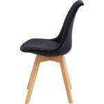 Sivuruokatuoli Puiset jalat & Pehmustettu samettinen istuin Musta | Adexa WW6011BV - Image 5