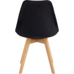 Sivuruokatuoli Puiset jalat & Pehmustettu samettinen istuin Musta | Adexa WW6011BV - Image 3