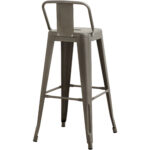 Korkea baarijakkara teräsharmaa selkänojalla sisätiloihin | Adexa WW62DG - Image 5