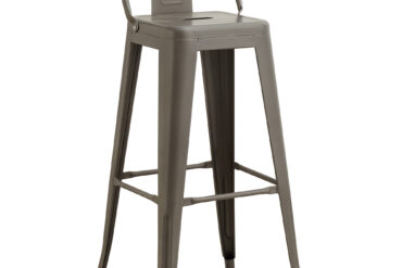 Korkea baarijakkara teräsharmaa selkänojalla sisätiloihin | Adexa WW62DG