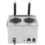 Kaupallinen pastankeittolaite, sähköinen, 2 koria, 8 litraa, pöytämalli | Adexa XDPAC8 - Image 2