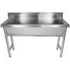 Kaupallinen kattilapesuallas Ruostumaton teräs 1-allas Roiskesuoja 1200x450x800mm Pyöreät jalat | Adexa YDPS12038 - Image 5