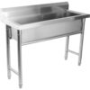 Kaupallinen kattilapesuallas Ruostumaton teräs 1-allas Roiskesuoja 1200x450x800mm Pyöreät jalat | Adexa YDPS12038
