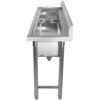 Kaupallinen kattilapesuallas Ruostumaton teräs 1-allas Roiskesuoja 1200x450x800mm Pyöreät jalat | Adexa YDPS12038 - Image 2