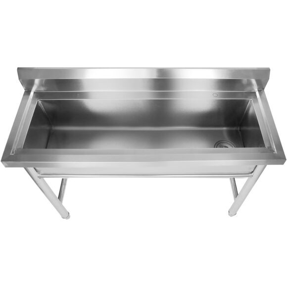 Kaupallinen kattilapesuallas Ruostumaton teräs 1-allas Roiskesuoja 1200x450x800mm Pyöreät jalat | Adexa YDPS12038 - Image 3