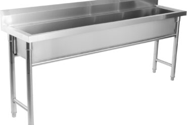 Kaupallinen Kattilanpesuallas Ruostumaton teräs 1 allas Roiskesuoja 1800x450x800mm Pyöreät jalat | Adexa YDPS18038