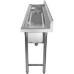 Kaupallinen Kattilanpesuallas Ruostumaton teräs 1 allas Roiskesuoja 1800x450x800mm Pyöreät jalat | Adexa YDPS18038 - Image 5