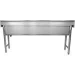 Kaupallinen Kattilanpesuallas Ruostumaton teräs 1 allas Roiskesuoja 1800x450x800mm Pyöreät jalat | Adexa YDPS18038 - Image 2