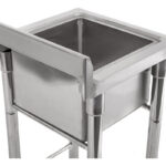 Kaupallinen pesuallas ruostumaton teräs 585x600x900mm 1 allas roiskesuoja | Adexa YDRST145A - Image 6